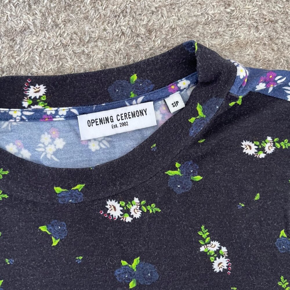 Opening Ceremony Floral Lettuce-Edge Tee Black (Size S) - Picture 6 of 8